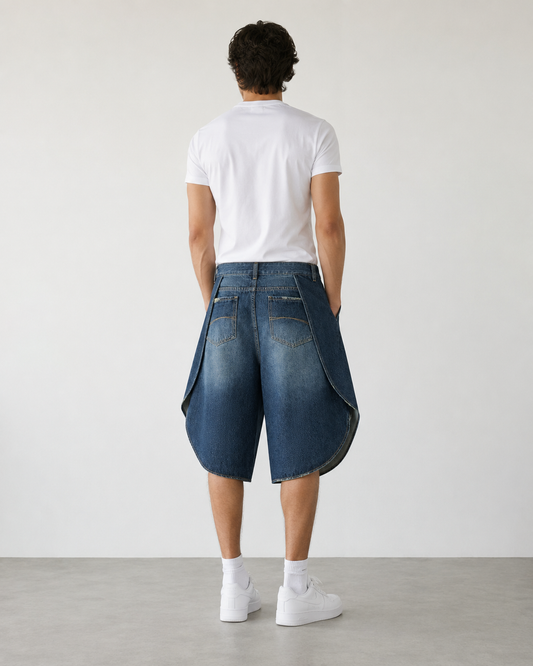 Wide Denim Shorts