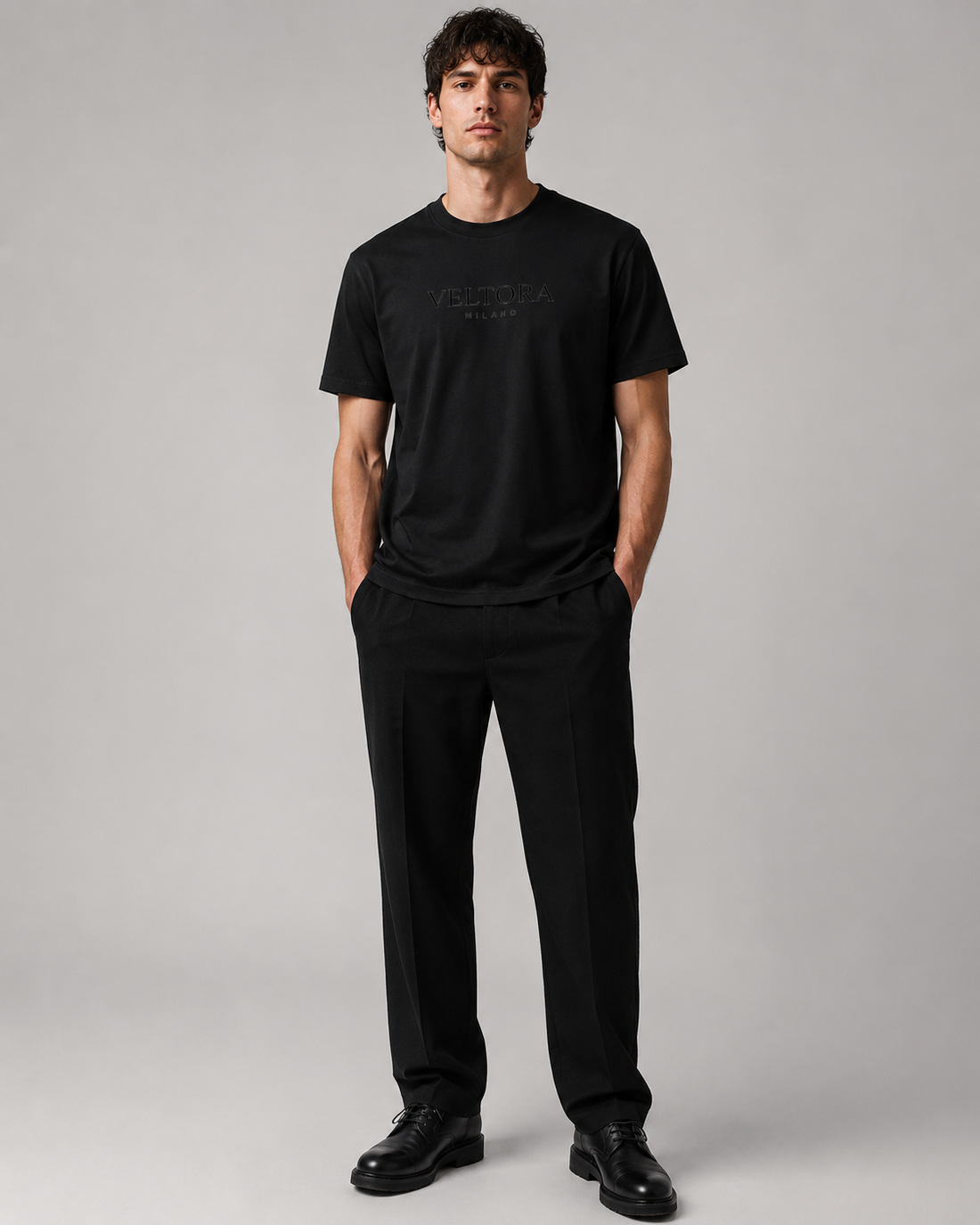 Veltora Milano T-Shirt styled in Veltora Milano's Italian-inspired fashion journal