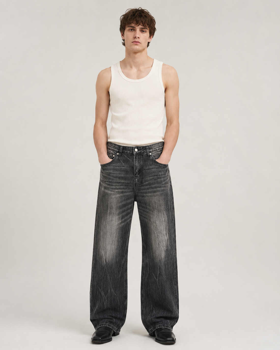Afterimage Jeans styled in Veltora Milano's Italian-inspired fashion journal