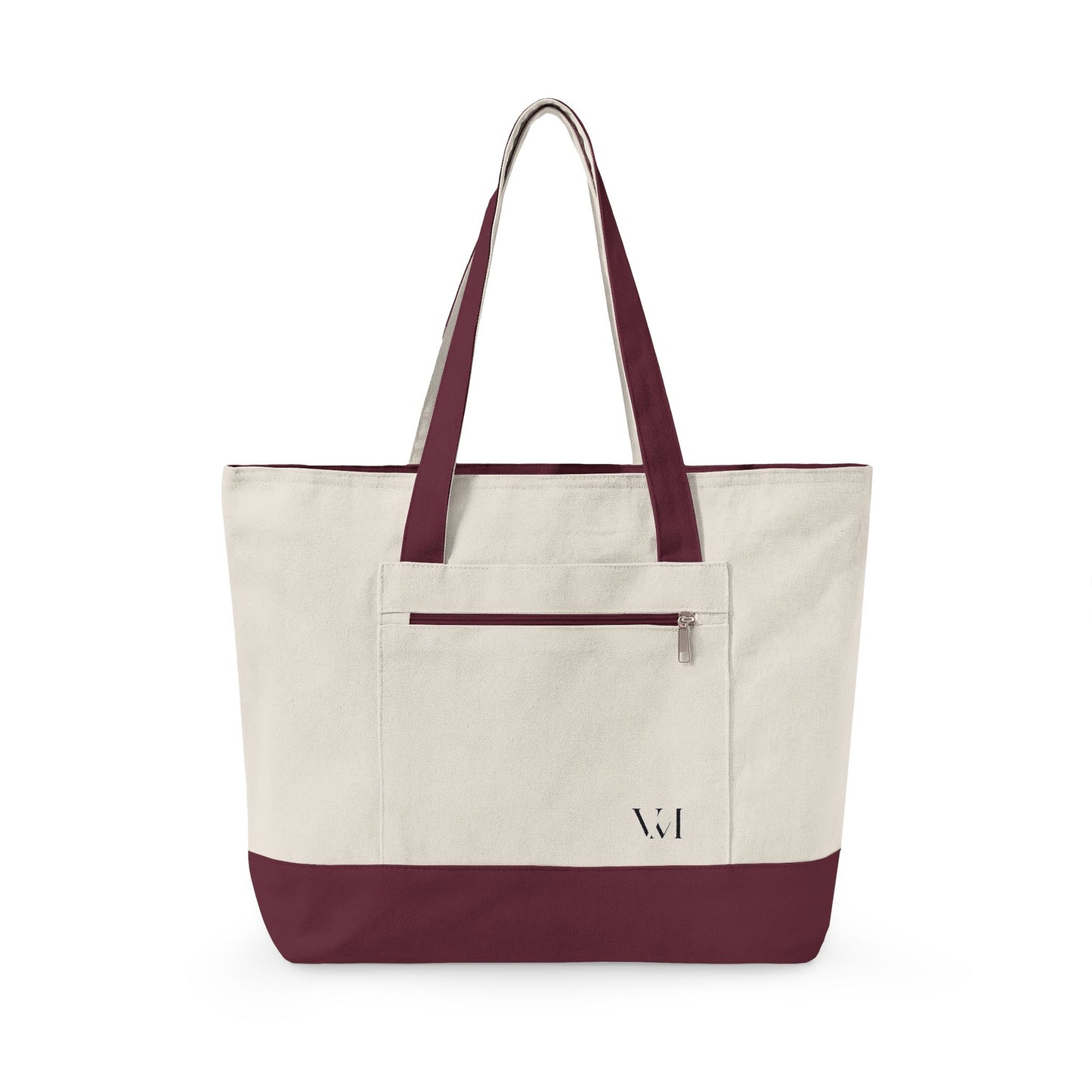 Canvas Tote Bag — Zippered Everyday Market Tote