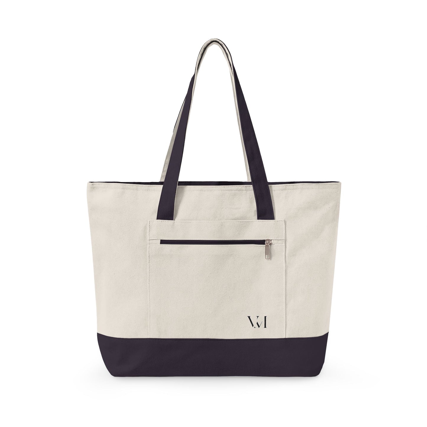 Canvas Tote Bag — Zippered Everyday Market Tote