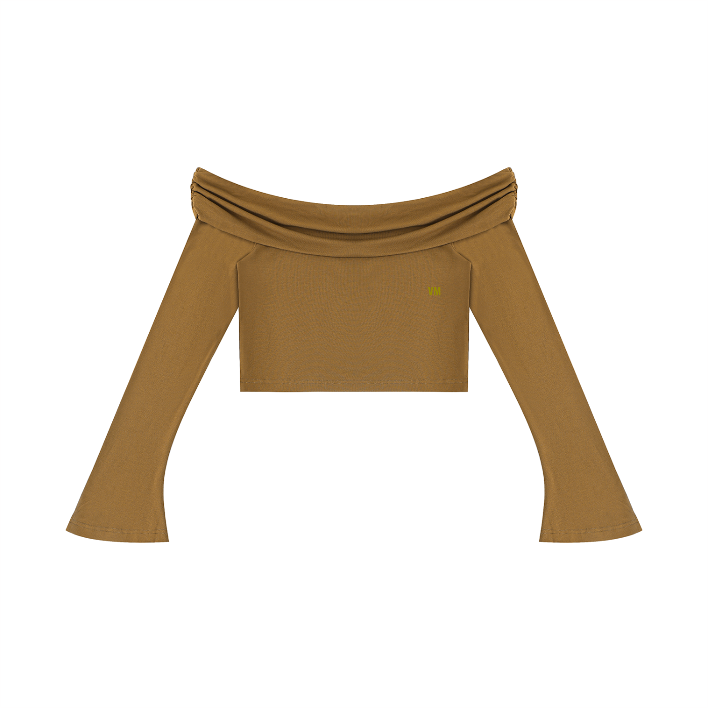 Women's Off-the-Shoulder Bell Sleeve Crop T-Shirt