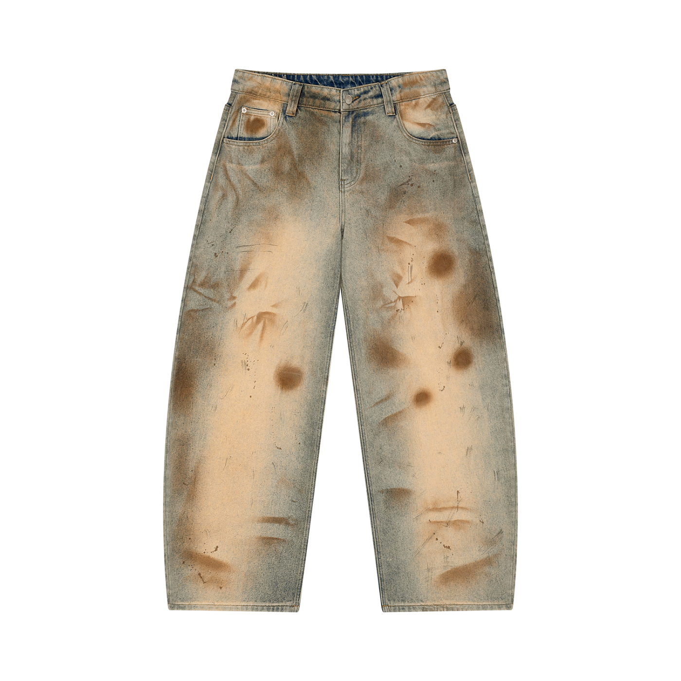 Brown Wash Barrel Jeans
