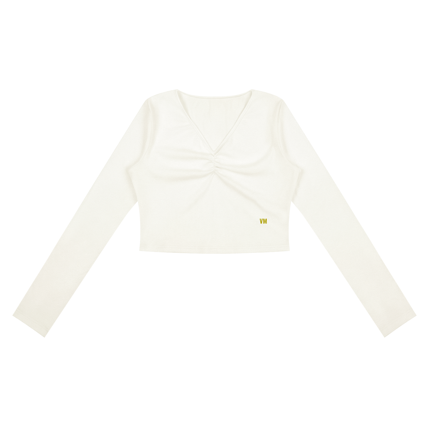 Women's Ruched Long Sleeve Crop T-Shirt