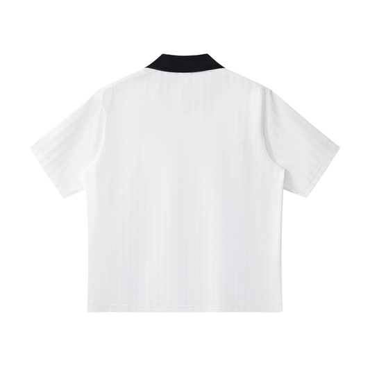 Contrast Collar Striped Soccer Jersey