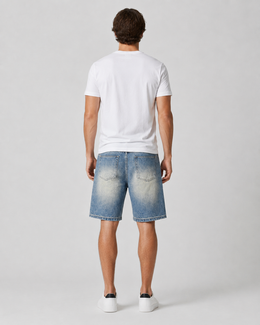 Faded Baggy Denim Shorts
