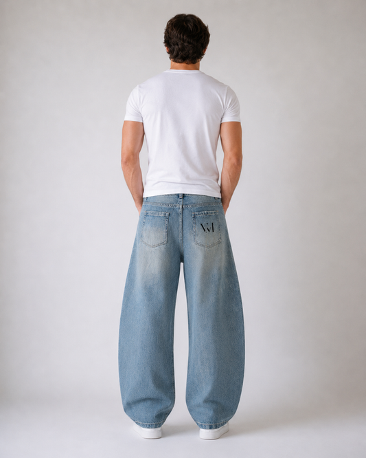 Distressed Barrel Jeans