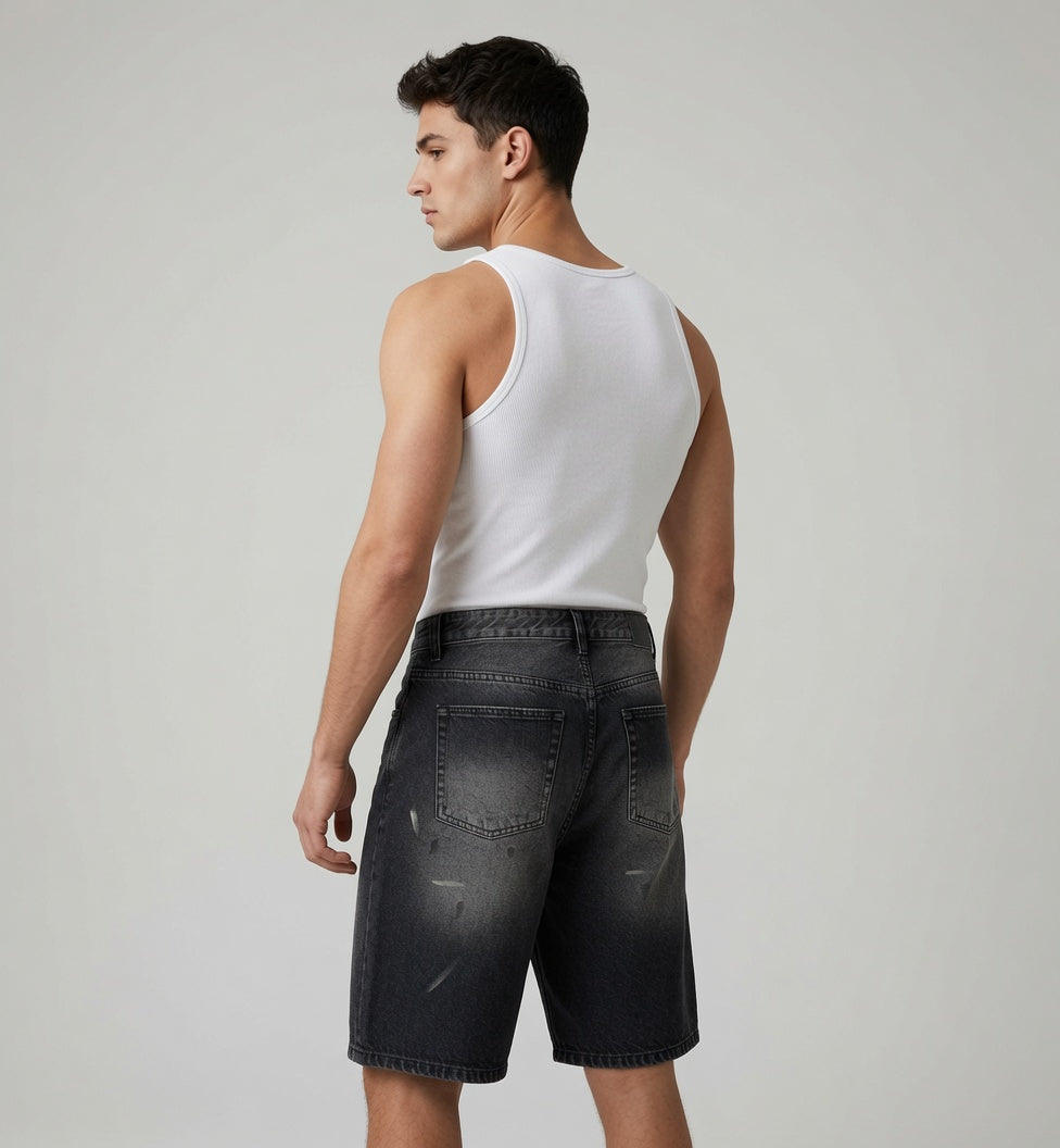 Vintage Wash Denim Shorts