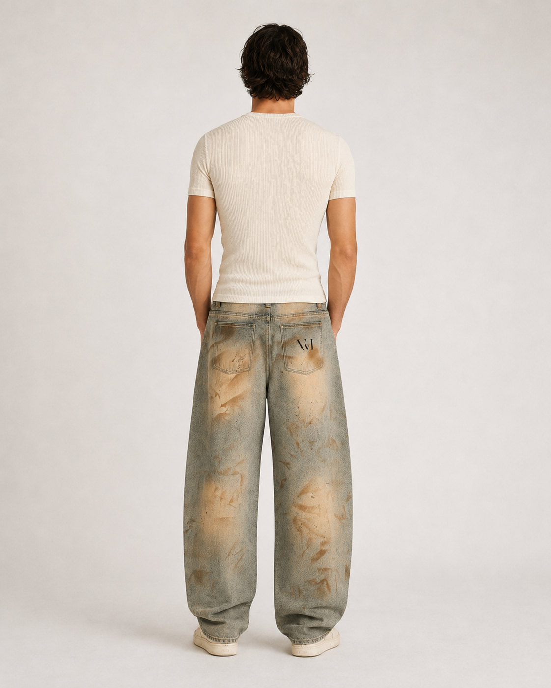 Brown Wash Barrel Jeans