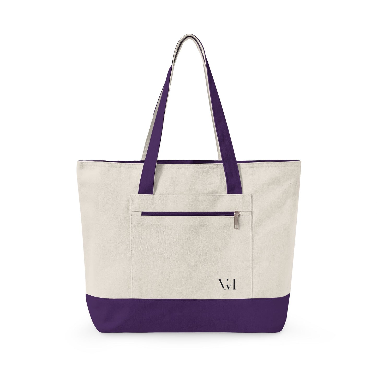 Canvas Tote Bag — Zippered Everyday Market Tote