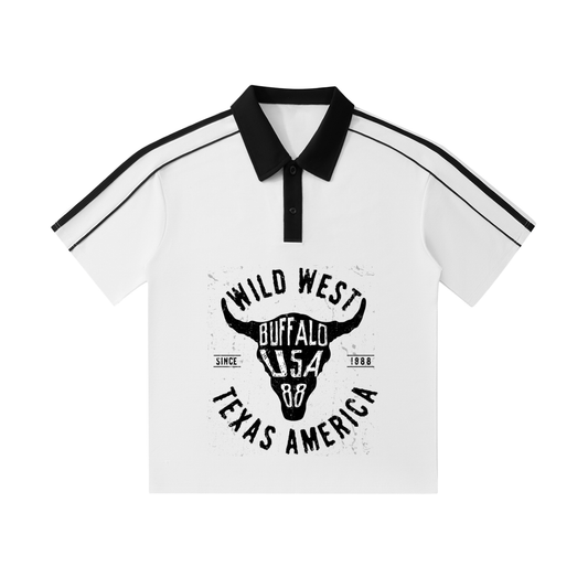 Contrast Collar Short-Sleeve Polo Shirt