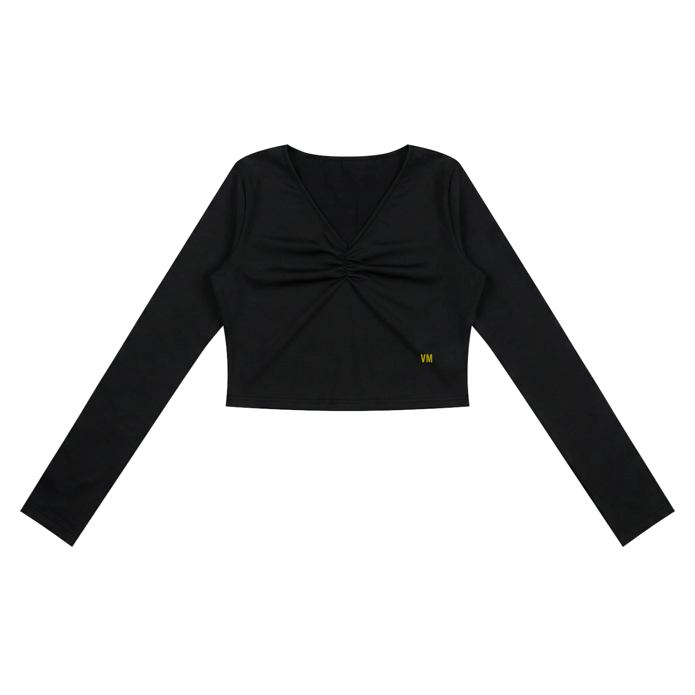 Women's Ruched Long Sleeve Crop T-Shirt