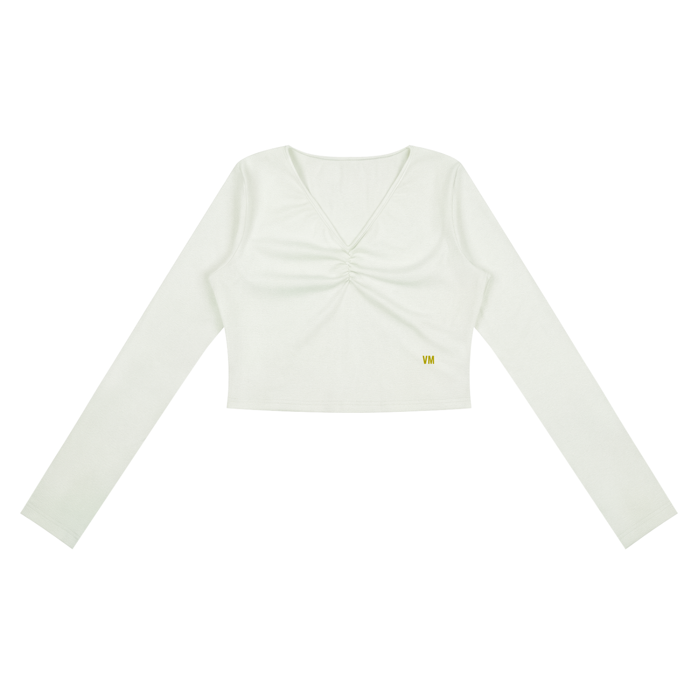 Women's Ruched Long Sleeve Crop T-Shirt