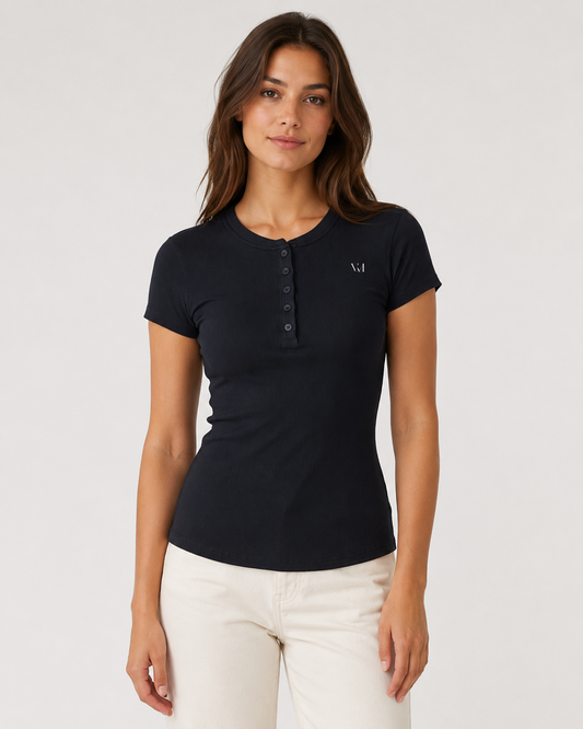 Original Bodycon Henley Shirt
