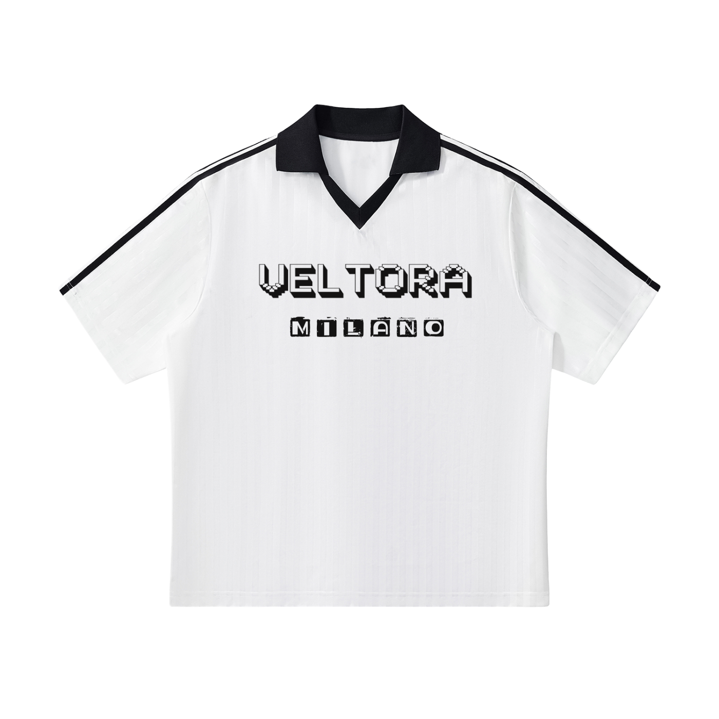 Contrast Collar Striped Soccer Jersey
