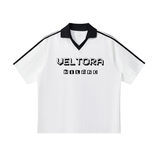 Contrast Collar Striped Soccer Jersey