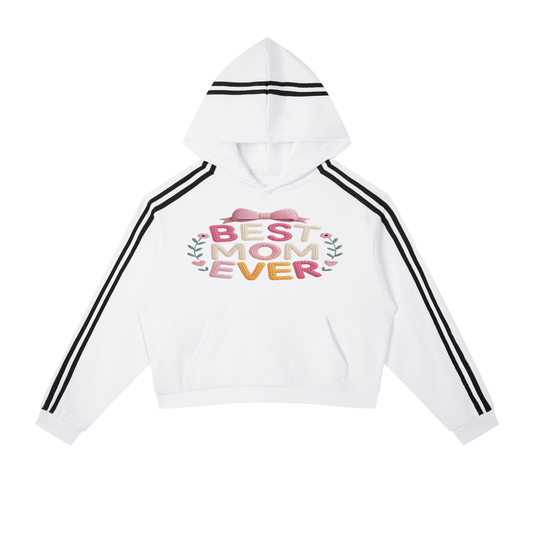 Contrast Side Stripe Cropped Hoodie