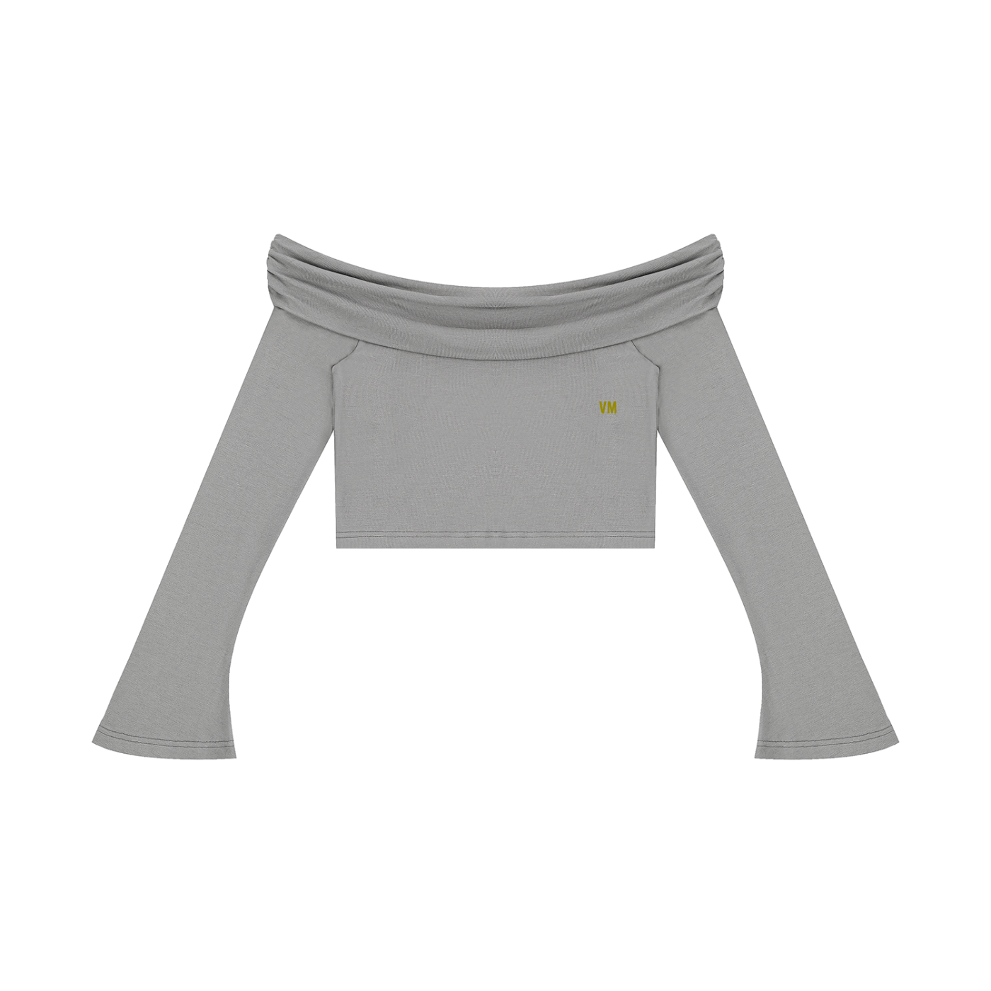 Women's Off-the-Shoulder Bell Sleeve Crop T-Shirt