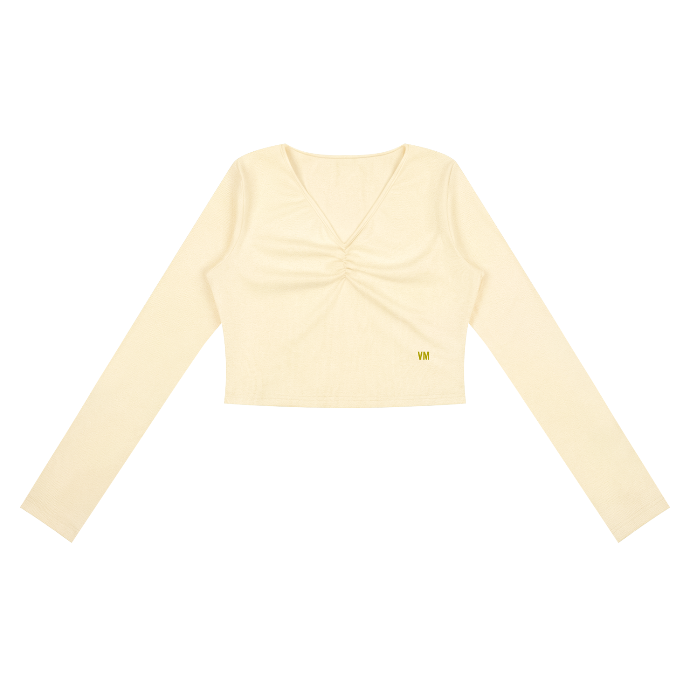 Women's Ruched Long Sleeve Crop T-Shirt