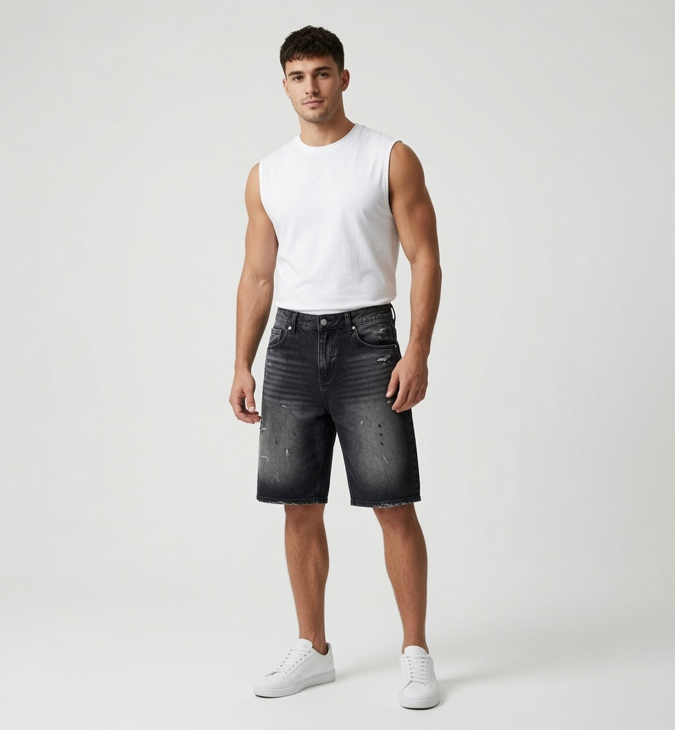 Vintage Wash Denim Shorts