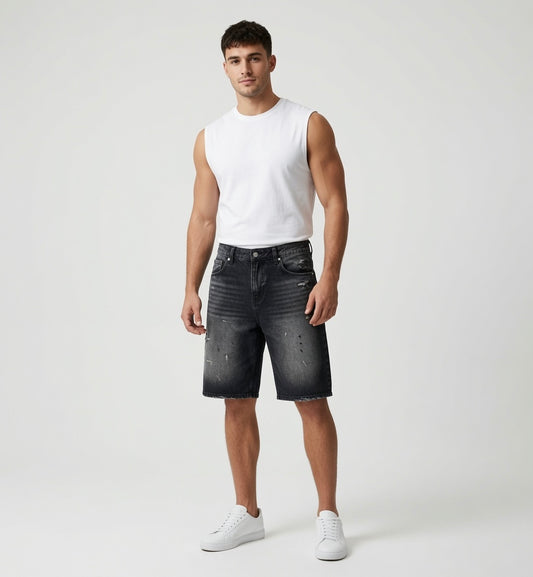 Vintage Wash Denim Shorts