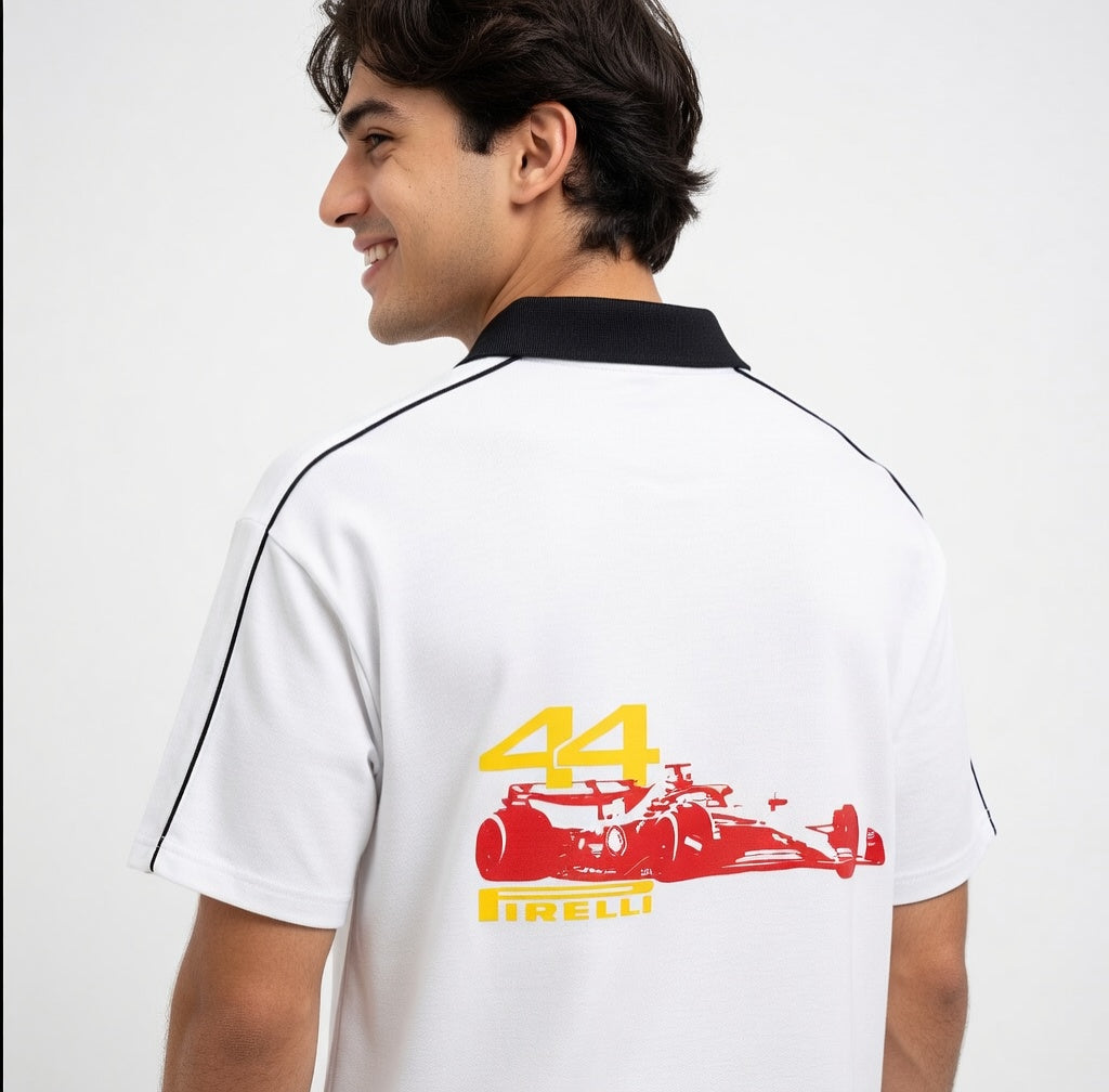 Contrast Collar Short-Sleeve Polo Shirt
